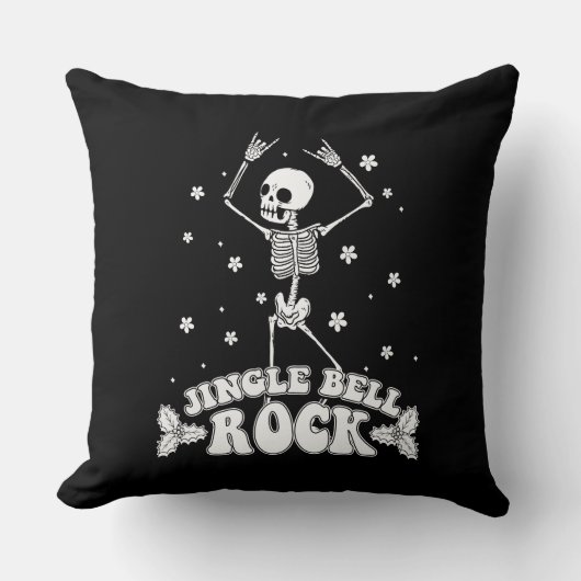 装飾用クッションクリスマススケルトンブラック クッション (正面)