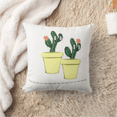 装飾用クッショングリーンサボテン黄ポットフローラ クッション (ブランケット)