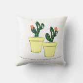 装飾用クッショングリーンサボテン黄ポットフローラ クッション (裏面)