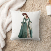 装飾用クッショングリーンビクトリアン女性 クッション (ブランケット)