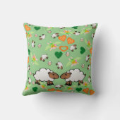 装飾用クッションシープオレンジグリーンハート クッション (裏面)