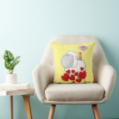 装飾用クッションシープキットン赤いハートイエロー クッション (椅子)
