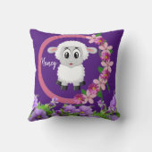 装飾用クッションシープパープルフローラ クッション (裏面)