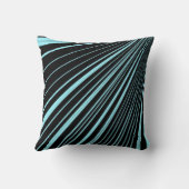 装飾用クッションストライプアクアブルーブラック クッション (裏面)