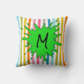 装飾用クッションストライプグリーン クッション (裏面)