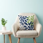 装飾用クッションダリアネイビーグリーンホワイト クッション (椅子)