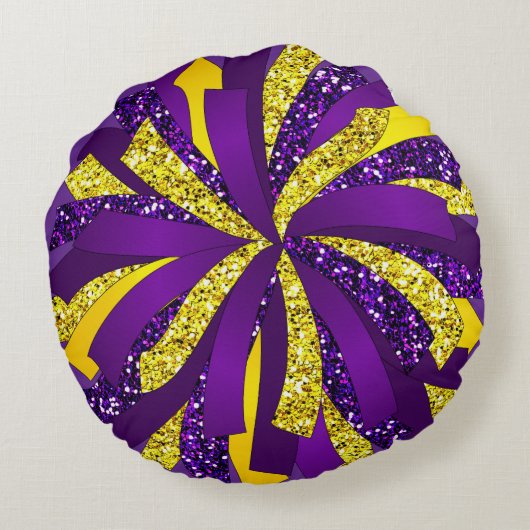 装飾用クッションチアリーダポムポパーソナライズされたム ラウンドクッション (裏面)