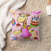 装飾用クッションハッピーバースデーキリン クッション (ブランケット)