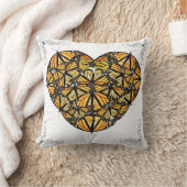 装飾用クッションハート(昆虫)オオカバマダラ、モナーク クッション (ブランケット)