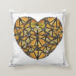 装飾用クッションハート（昆虫）オオカバマダラ、モナーク クッション