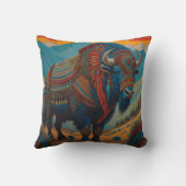 装飾用クッションバッファロー先住民アメリカデザイン クッション (裏面)