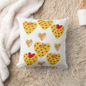 装飾用クッションバレンタインデイイエローハート クッション (ブランケット)