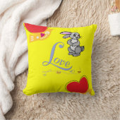 装飾用クッションバレンタインデーバニーラビットハート クッション (ブランケット)