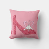 装飾用クッションバレンタインデーピンクシューズ クッション (正面)