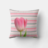 装飾用クッションパステルストライプピンクチューリップ クッション (裏面)