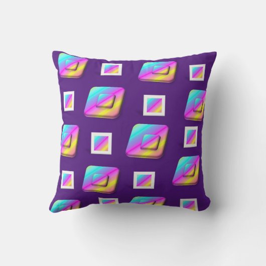 装飾用クッションパープルパステルスクウェア クッション (裏面)