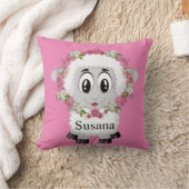 装飾用クッションヒツジフローラピンク クッション (ブランケット)