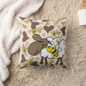 装飾用クッションヒツジ(昆虫)マルハナバチブラウンハート クッション (ブランケット)