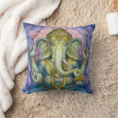 装飾用クッションヒンズー教象のGaneshaのスピリチュアルの芸術 クッション (ブランケット)