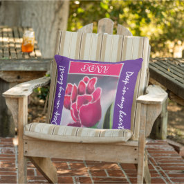 装飾用クッションフローラデザイン、パーソナライズタイポグラフィ アウトドアクッション