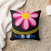 装飾用クッションフローラ魚金ゴールドブラック クッション (ブランケット)