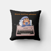 装飾用クッションブラックもっとコーヒーお願い クッション (正面)