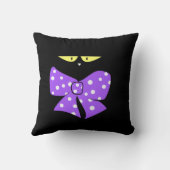 装飾用クッションブラックキャットパープルボウポークアドット クッション (裏面)