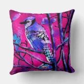 装飾用クッションブルージェイお洒落抽象芸術ピンク クッション (裏面)