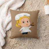 装飾用クッションベージュシェフケーキベーカリー クッション (ブランケット)