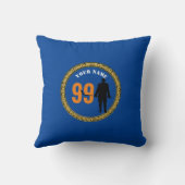 装飾用クッションホッケープレーヤー – 名前と番号の追加 クッション (裏面)