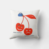 装飾用クッションホワイトアフターコーヒーさくらんぼ クッション (裏面)