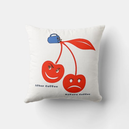 装飾用クッションホワイトアフターコーヒーさくらんぼ クッション (裏面)