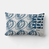 装飾用クッションランバー深いターコイズとマスタード ランバークッション (裏面)