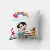 装飾用クッションレインボーキャットフローラヴィンテージドッグ クッション (裏面)