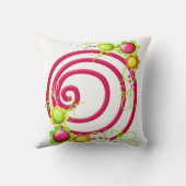 装飾用クッションレッドスワールフローラ花 クッション (裏面)