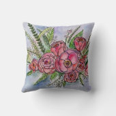 装飾用クッション上のバラデザインの輝き クッション (裏面)