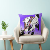 装飾用クッション先住民ウマワシ羽パープル クッション (椅子)