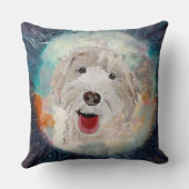 装飾用クッション子供へキュートラブラドードルドッグ&文字 クッション (裏面)