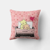 装飾用クッション子猫好きタイプライター クッション (裏面)