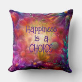 装飾用クッション抽象芸術フローラ幸福は選択 クッション (正面)