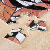 装飾用クッション抽象芸術葉マンガーの黒 ジグソーパズル (側面)