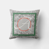 装飾用クッション日本のフクロウプリントパーソナルイニシャル クッション (裏面)