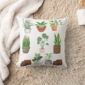 装飾用クッション熱狂する植物の恋人、水色植物 クッション (ブランケット)