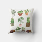 装飾用クッション熱狂する植物の恋人、水色植物 クッション (裏面)