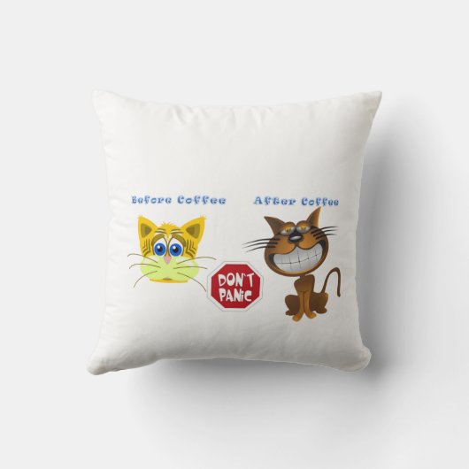 装飾用クッション猫アフターコーヒーホワイト クッション (裏面)