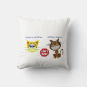 装飾用クッション猫アフターコーヒーホワイト クッション (正面)