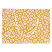 装飾用クッション白色イエロー抽象芸術ヒョウ柄 ラージペーパーバッグ (裏面)