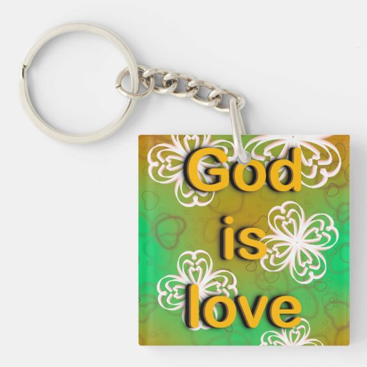 装飾用クッション神は愛 キーホルダー (正面)