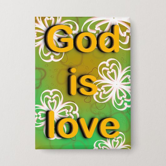 装飾用クッション神は愛 缶バッジ (正面)