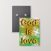 装飾用クッション神は愛 缶バッジ (正面/裏面)